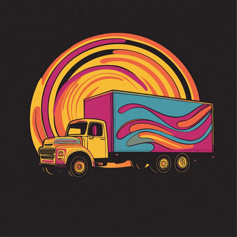搬家卡车与嬉皮风格