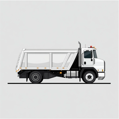 白色垃圾车矢量图