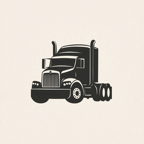 黑白简约卡车标志设计