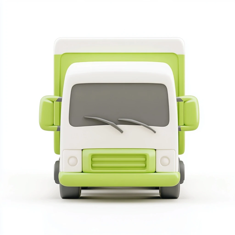 白色绿色小卡车图标