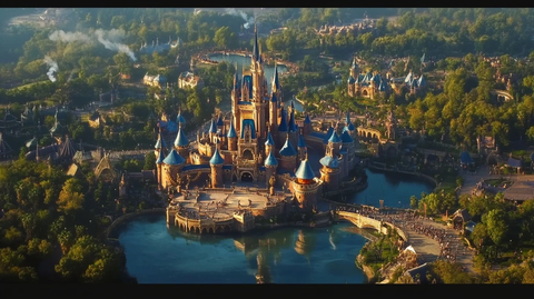 童话城堡鸟瞰全景