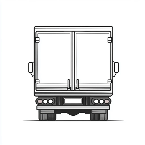 卡车背面轮廓线图