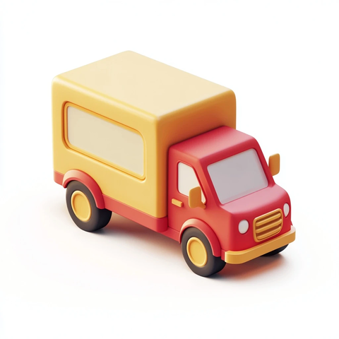 金色红色卡车图标