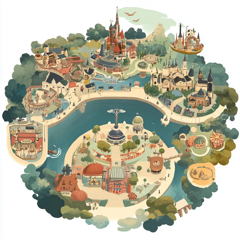 梦幻城堡主题乐园全景图