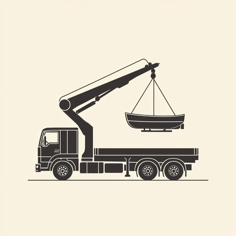 卡车起重机船舶运输插图