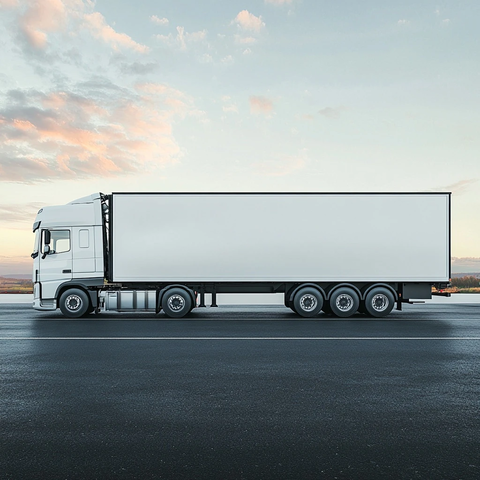 白色卡车侧面展示户外场景