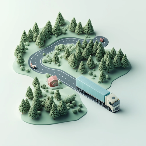 卡车路线图简约风格