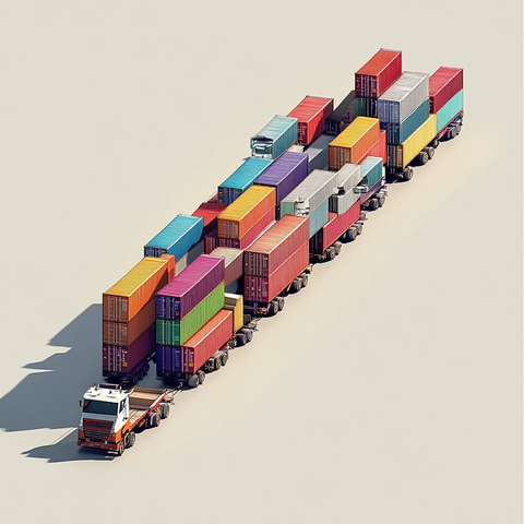 集装箱通过瓶颈场景