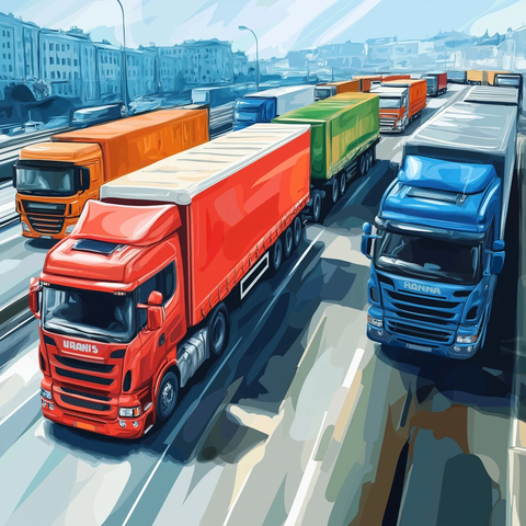 大型货车停车场展示图