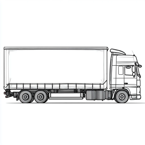 重型货车侧面轮廓图