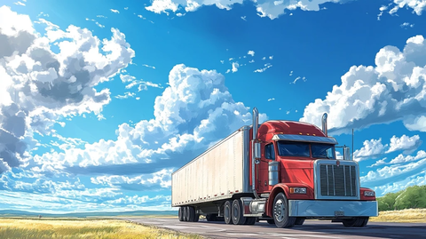 卡车拖车蓝天下