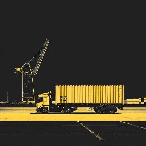 卡车集装箱港口场景