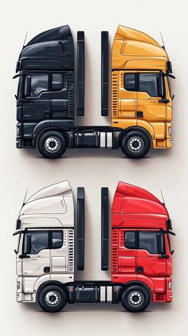 电动氢能卡车矢量图