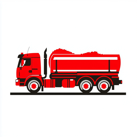 红色卡车运输肥料图标