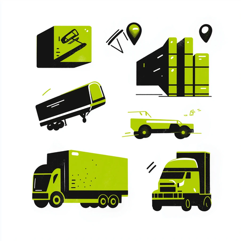 物流运输抽象艺术图标