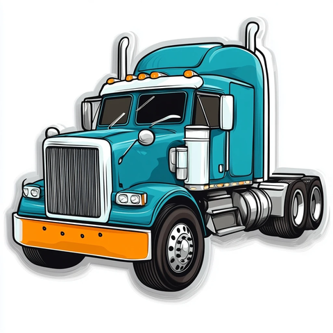 卡车矢量轮廓贴纸