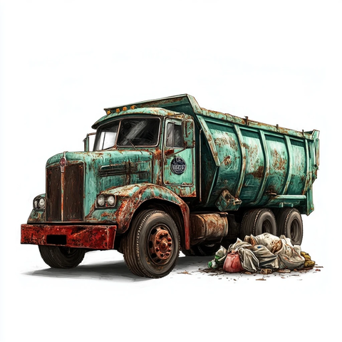 垃圾车与垃圾管理员