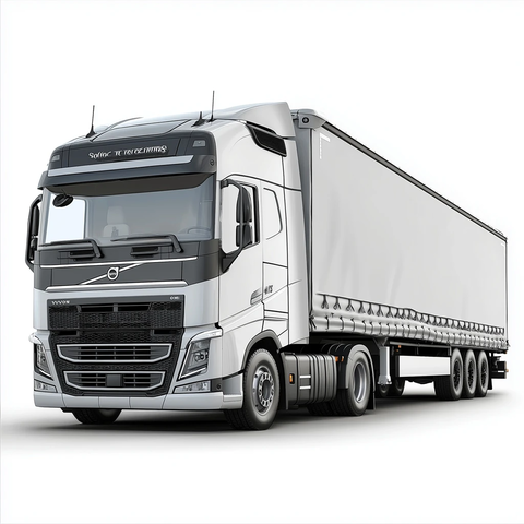 白色沃尔沃半挂牵引车