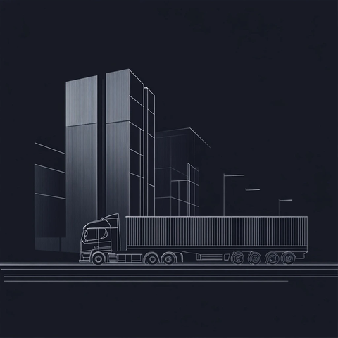 物流运输容器简约线条图