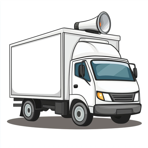 白色货车喇叭广播食物