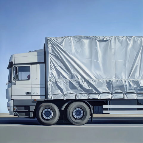 卡车侧视图篷布展开