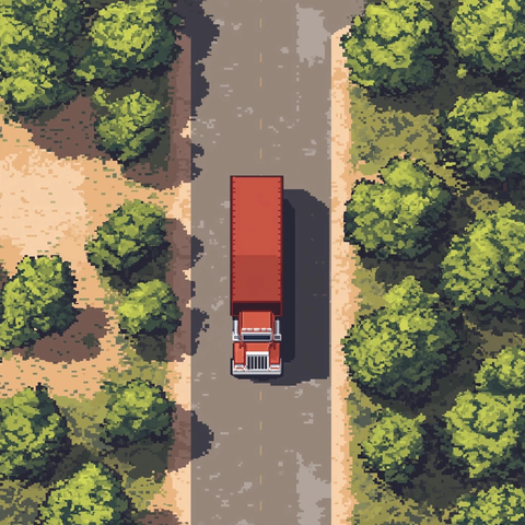卡车驾驶像素艺术游戏
