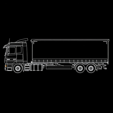 奔驰牵引车侧面轮廓