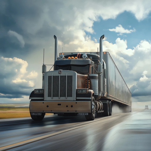 高速公路上的半挂卡车