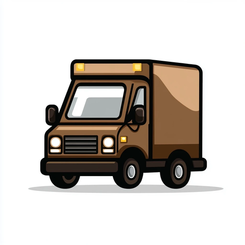 简单线性快递卡车图标