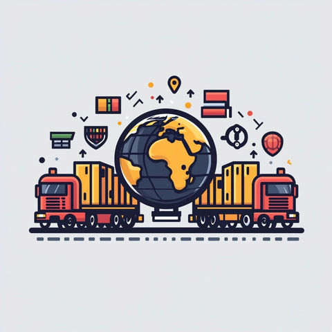 地球物流箭头运输图标