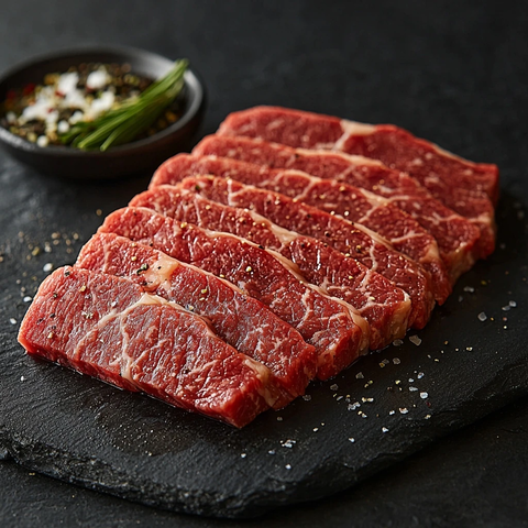 切片的牛排中度稀有