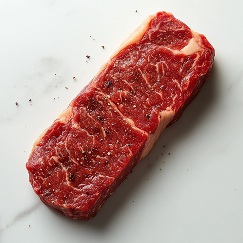 带脂肪条纹的生牛排