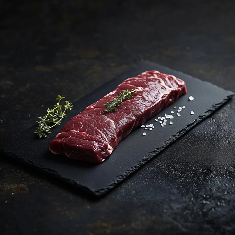 长条鹿肉烤肉配香草海盐