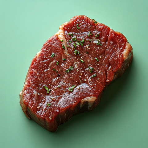 牛排切片浅绿背景
