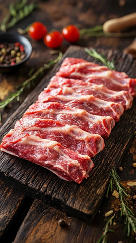 猪肋排木桌实景