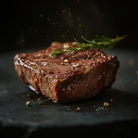 烤牛肉切片特写