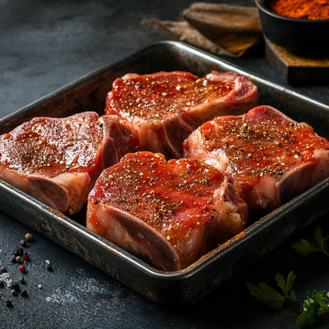 金属托盘猪五花番茄酱腌制