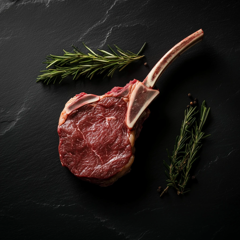 战斧牛排黑石板展示