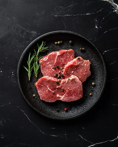 铁板生嫩牛里脊配迷迭香黑椒
