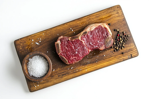 牛排木板盐胡椒