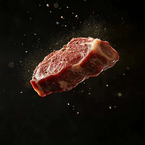 空中悬挂生牛排