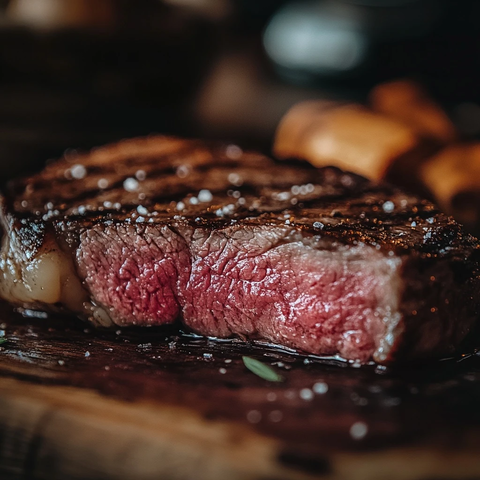 近距离牛肉纹理展示