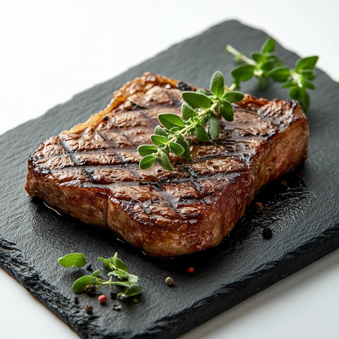 石板烤肉配迷迭香