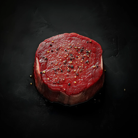 厚切牛排黑绒背景拍摄