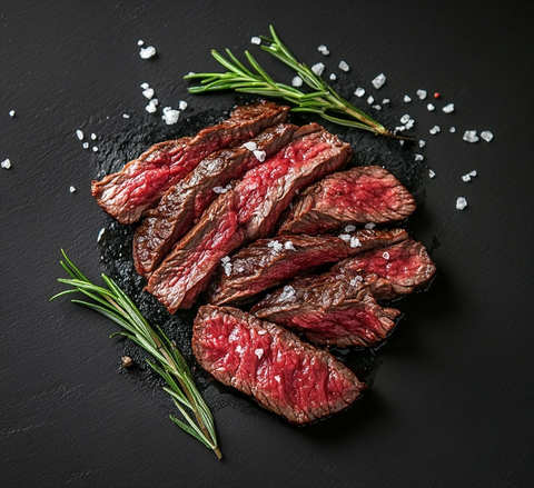 盐烤牛肉片配迷迭香