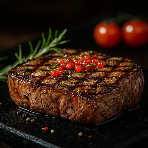 牛肉烤肉排特写镜头