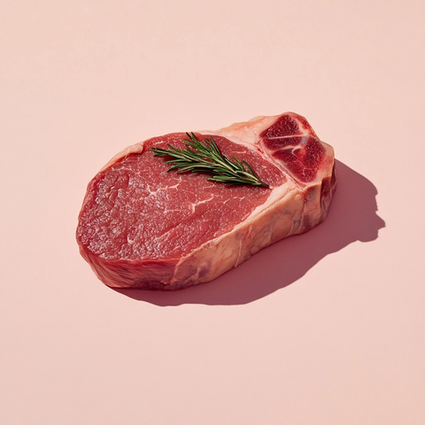 粉红背景上的小牛里脊