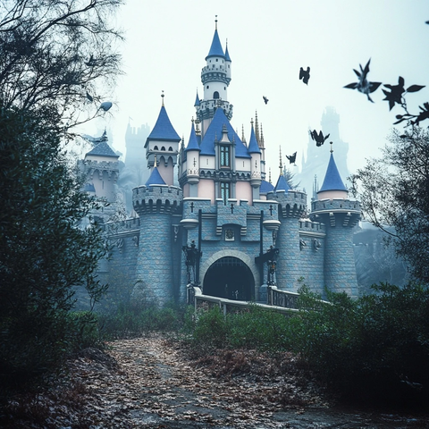 雾中城堡全景神秘梦幻氛围尽显