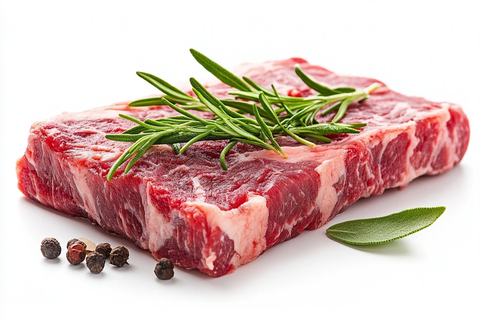 牛排切块白色背景