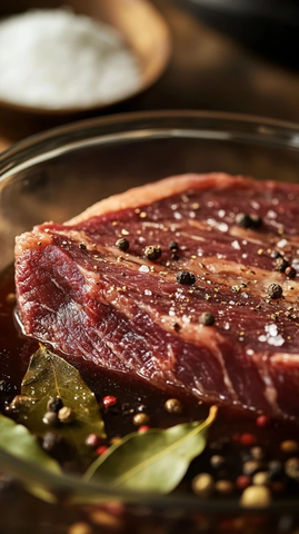 腌制牛腩与香料浸泡